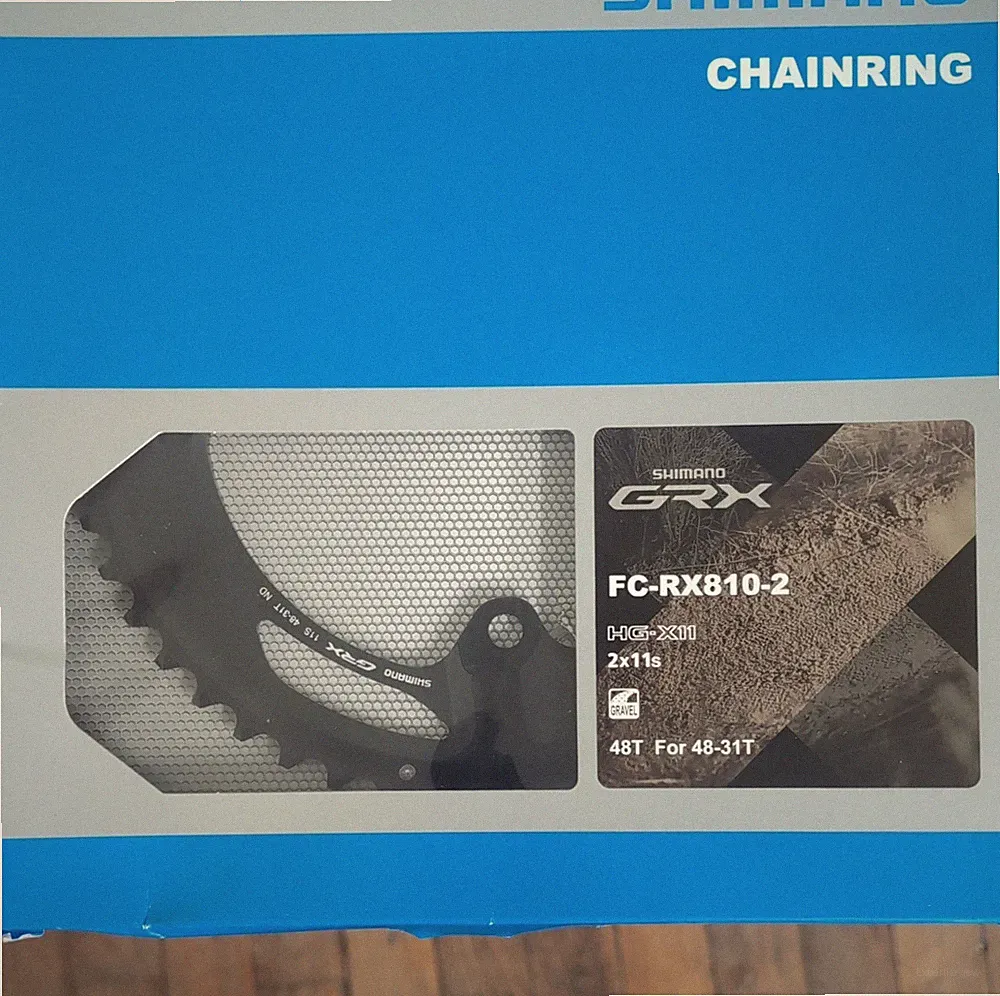 Shimano GRX FC-RX810-2 48T Aluminum Chainring Black for Gravel Bike